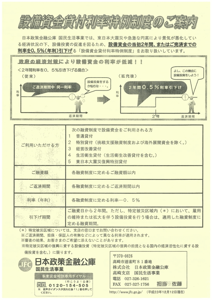 ホームページ 日本 公庫 政策 金融